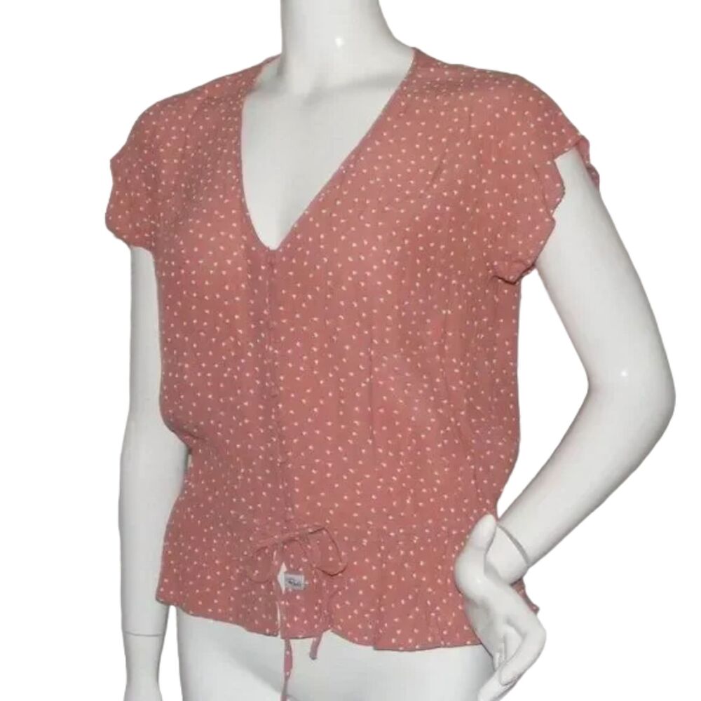 Rails Blouse, S, Button Front, Drawstring Peplum,… - image 4